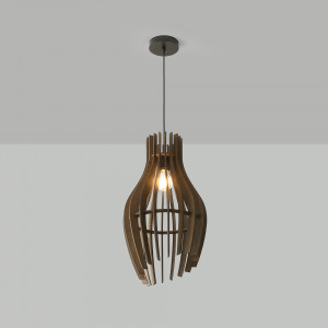 Wooden pendant light "HUNTEL" - Ø 30cm - E27