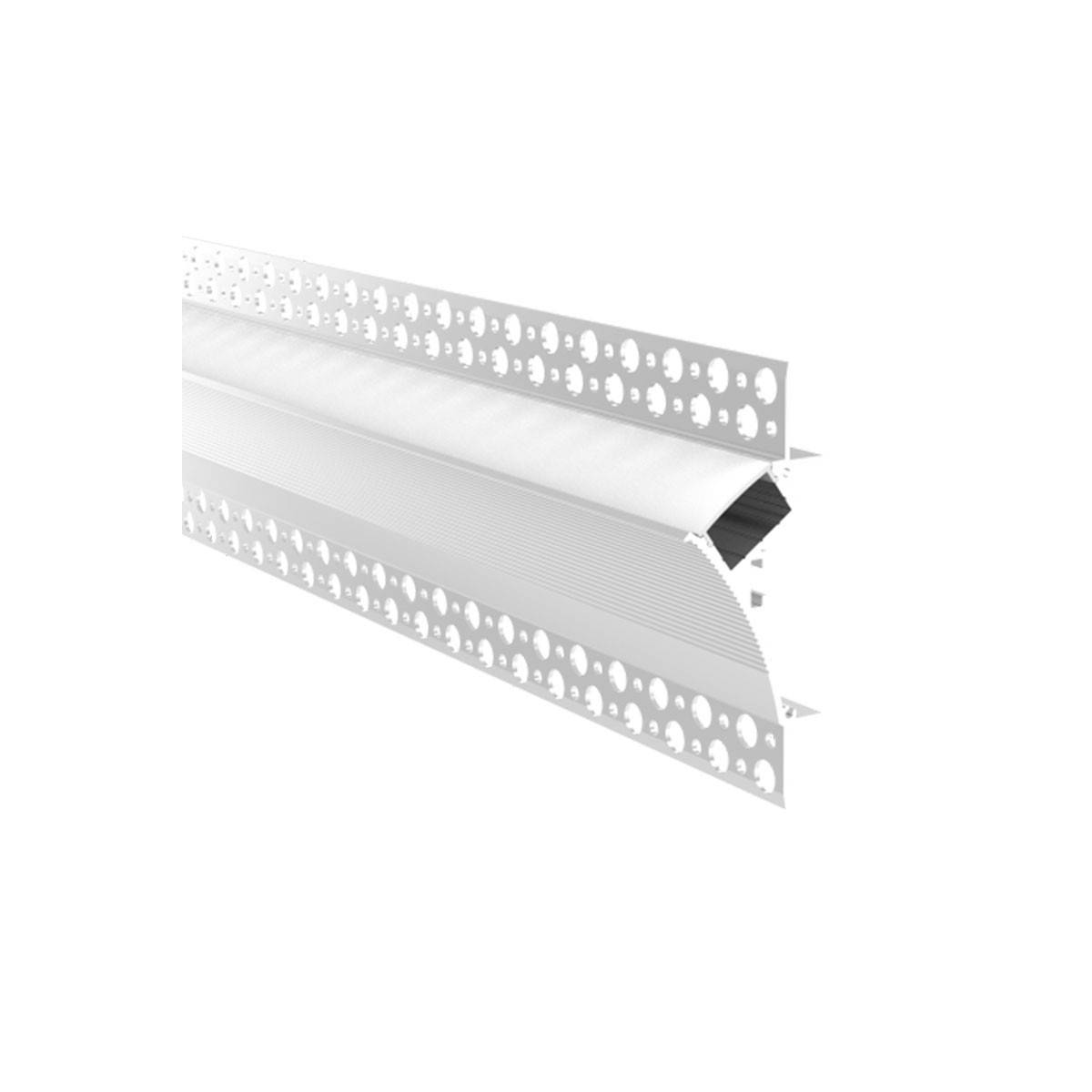 Perfil para tira LED de integración Escayola/Pladur 96x35 Trimless Esquina de Abajo/Arriba (2m)