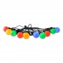 Guirnalda LED con cable negro 10 bombillas LED Multicolor - 8 metros