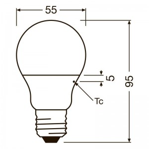 Dimesniones Bombilla LED E27 OSRAM