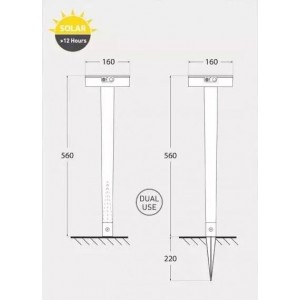 Bolardo Solar FIORINA FUMAGALLI con Sensor y CCT