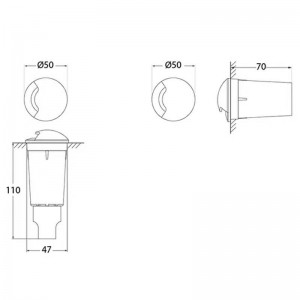 Foco LED empotrable en suelo ALDO FUMAGALLI IP67