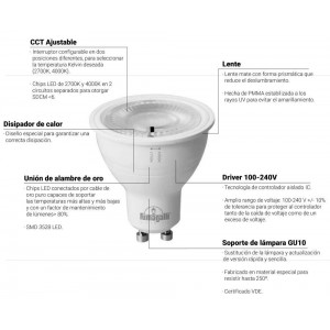 Aplique FUMAGALLI FRANCA 90 1L GU10 CCT 3,5W IP55