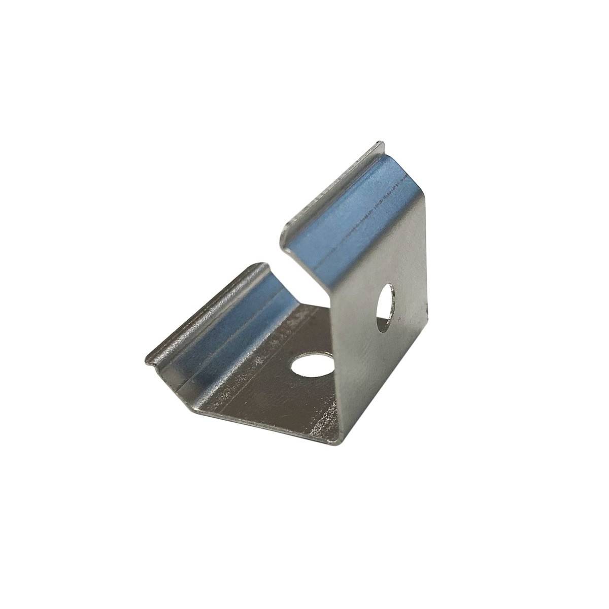 Grapa metálica de sujeción 45º para perfil de aluminio 18x12mm (1ud)