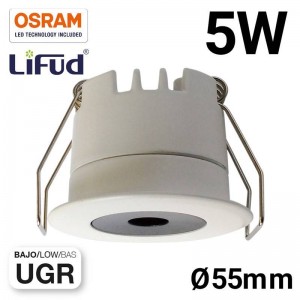 Μίνι χωνευτό φωτιστικό LED 5W Low UGR 55x43,1mm