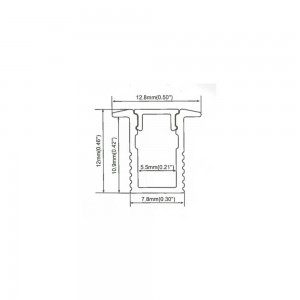 Perfil de aluminio 23x8mm para empotrar