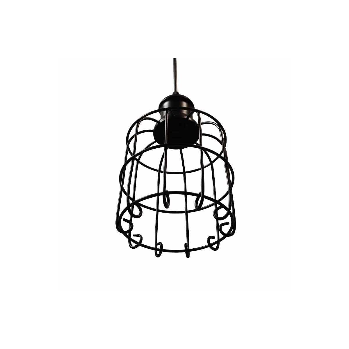 Lampara Vintage tipo jaula, Tarabilla Lamp colgante en negro