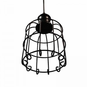 Lampara Vintage tipo jaula, Tarabilla Lamp colgante en negro