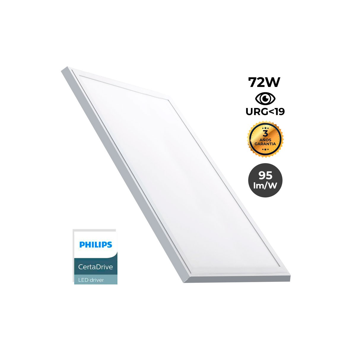 Panel LED de superficie 1200x600mm 72W con Kit de montaje