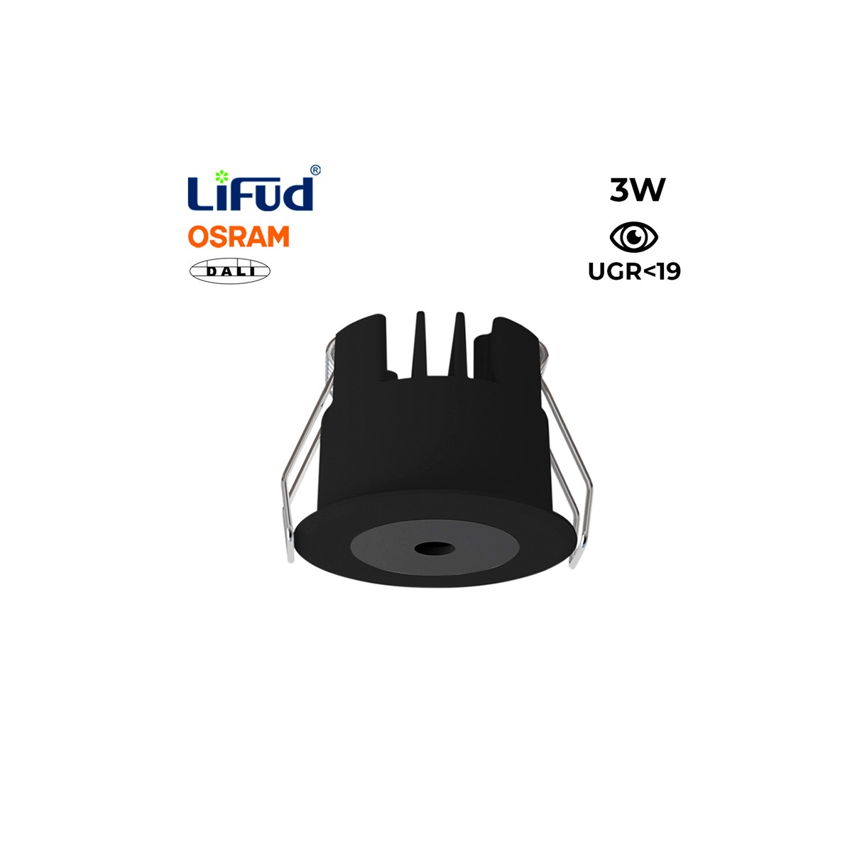 Downlight LED MINI empotrable 3W Bajo UGR con Driver Lifud Dali