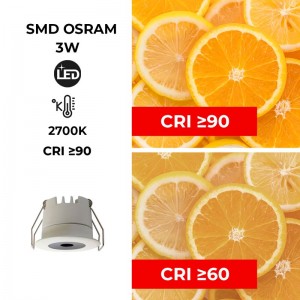 Downlight LED Mini 3W χωνευτό LED Low UGR 40x32,1mm