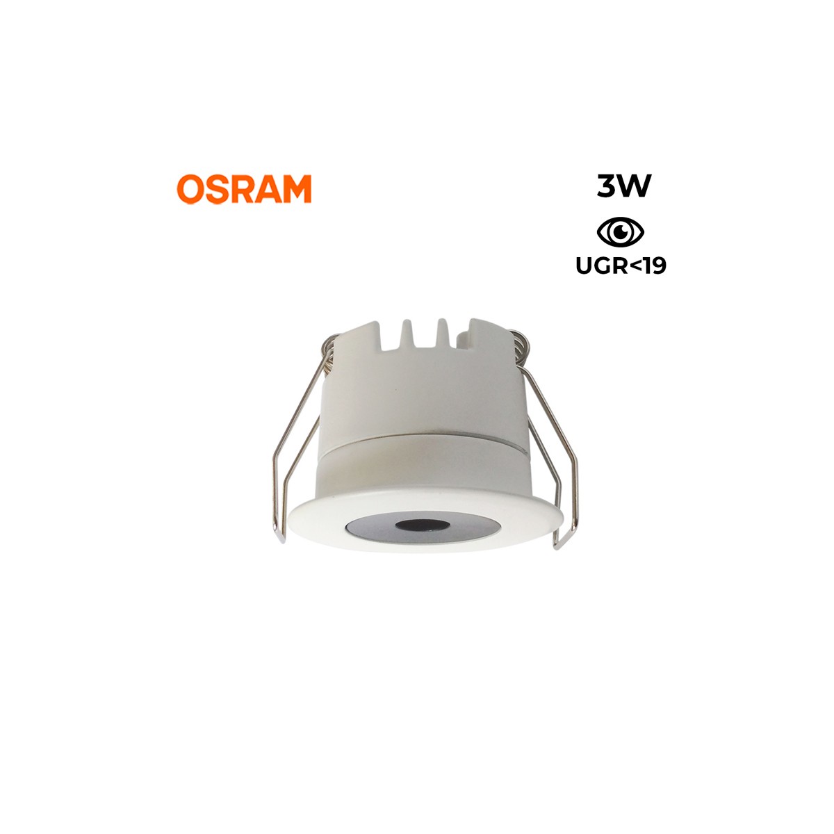 Downlight LED Mini 3W χωνευτό LED Low UGR 40x32,1mm