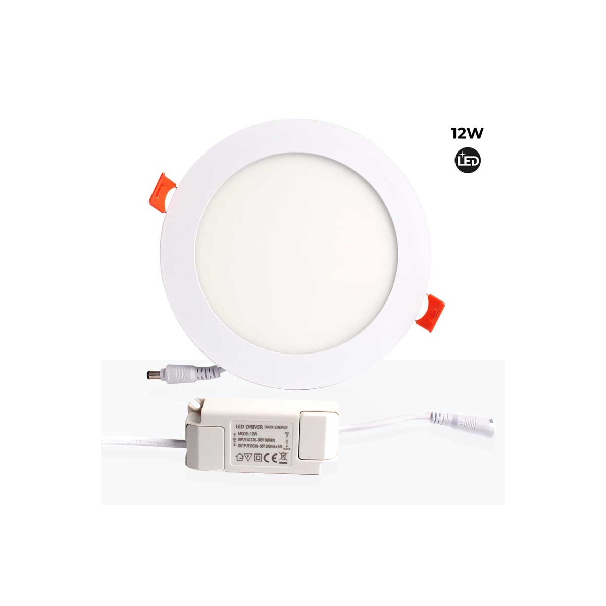 Placa downlight LED 12W empotrable circular Corte Ø155mm