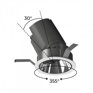 Foco LED empotrable orientable 12W COB IP54 Bajo UGR