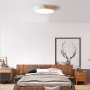 Plafón de techo LED Blanco y Madera CCT ø508x50mm