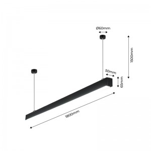 Luminaria lineal LED colgante 60W 180cm 5100lm