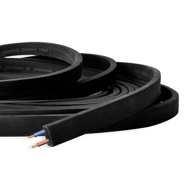 Cable Plano Negro 2x1,5mm2 para Guirnalda a medida (venta por metros)