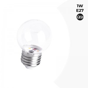 Bombilla LED E27 1W Transparente