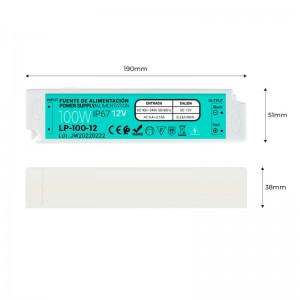 Fuente de alimentación Estanca IP67 12V 100W