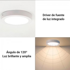 Plafón LED de superficie 24W Alta Eficiencia