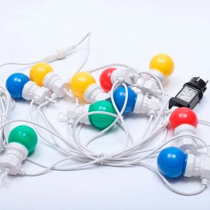 Guirnalda LED Multicolor cable blanco 10 bombillas LED - 8 metros