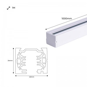 Carril trifásico para focos LED - barra 1 metros