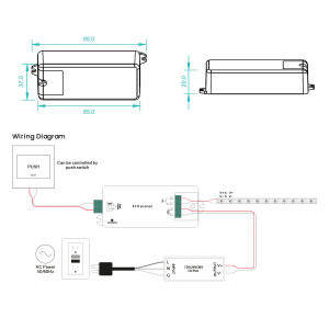 Controlador Driver PWM 12-36V-DC (700mA) Constant Current Perfect RF LED Dimmer - Sunricher