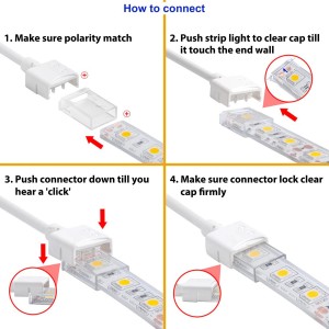 Conector Inicio Tira LED Estanco 10mm 2PIN IP68