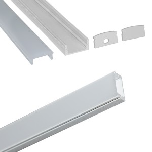 perfil de aluminio para tira led de superficie 17x8mm _ Blanco