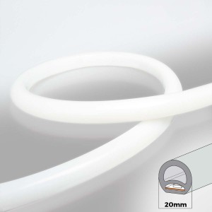 Neón LED flexible 360º circular X 5 metros - Kit completo - 24 V - Ø20mm - IP65