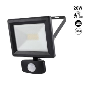 Proyector LED exterior con Sensor PIR - 20W - IP54 - 120º - 4000K