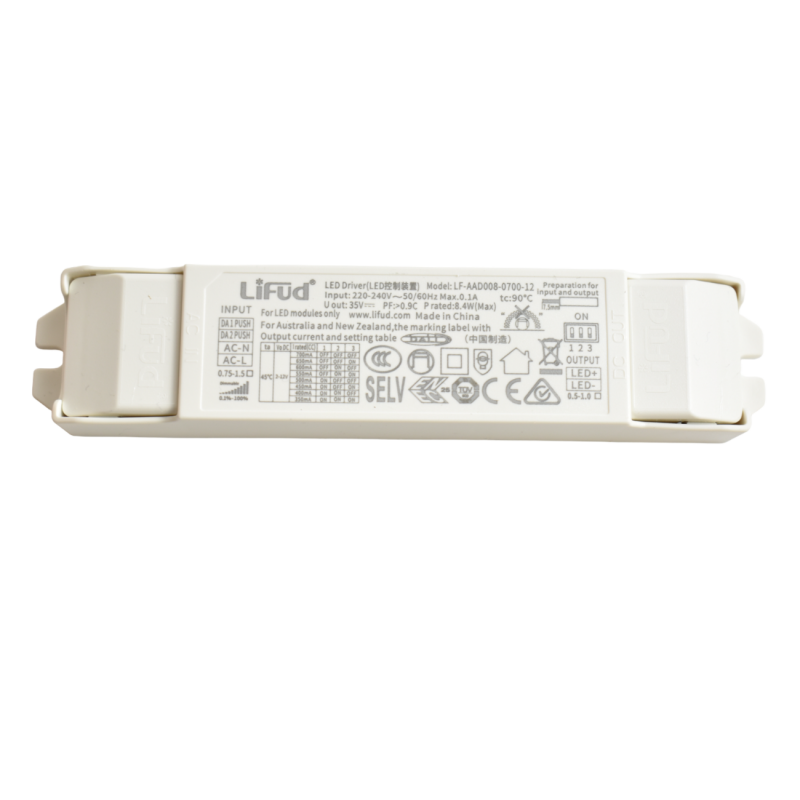 Driver LIFUD corriente constante regulable DALI y PUSH 350-700mA 2-12VDc 8W