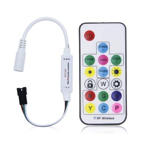 Controlador LED IC pixel RGB/RGBW con mando a distancia RF - 5-24V DC - 2048 pixeles