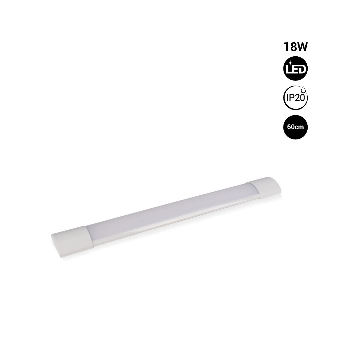 Luminaria lineal LED superficie - 18W - 60cm - IP20