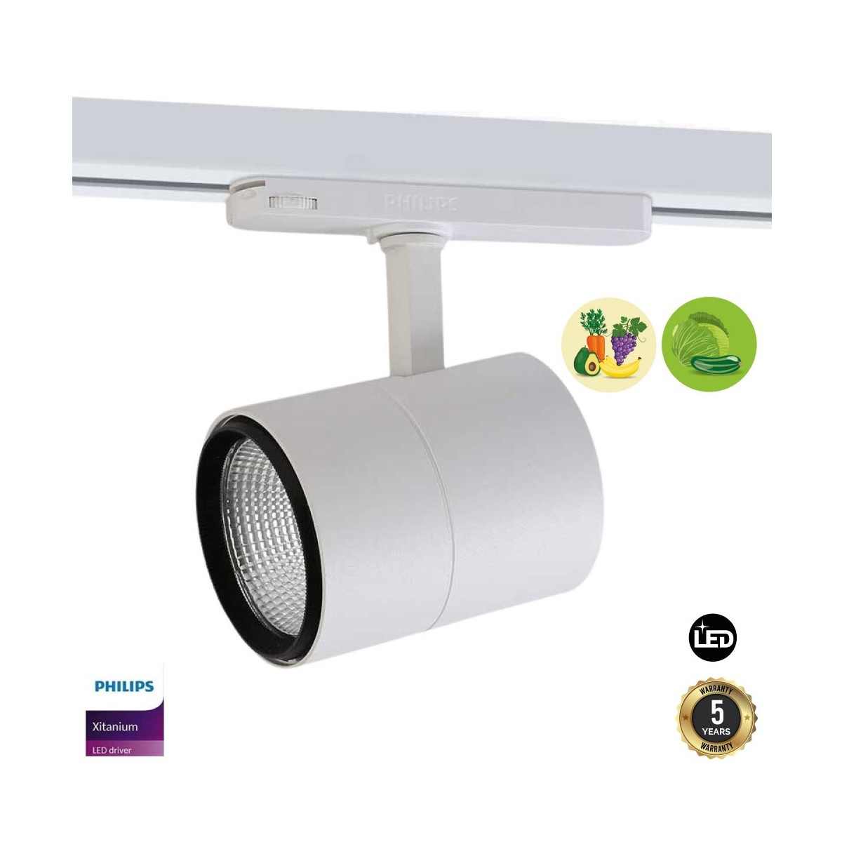 Proyector LED trifásico 30W especial para fruterías y verdulerías