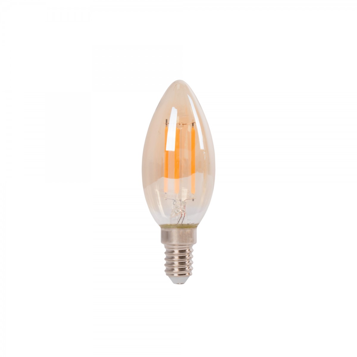 Bombilla LED Vela E14 4W de Filamento GOLD VINTAGE ámbar 2200K