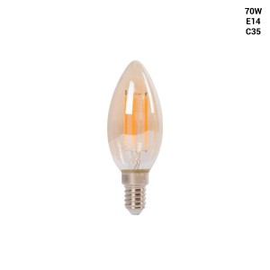 Bombilla filamento LED Vela E14 C35 - 4W - Vintage - 2200K