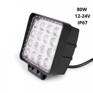 Foco LED 80W 12-24V DC - Maquinaria, automóviles y náutica - 8000lm - 60º