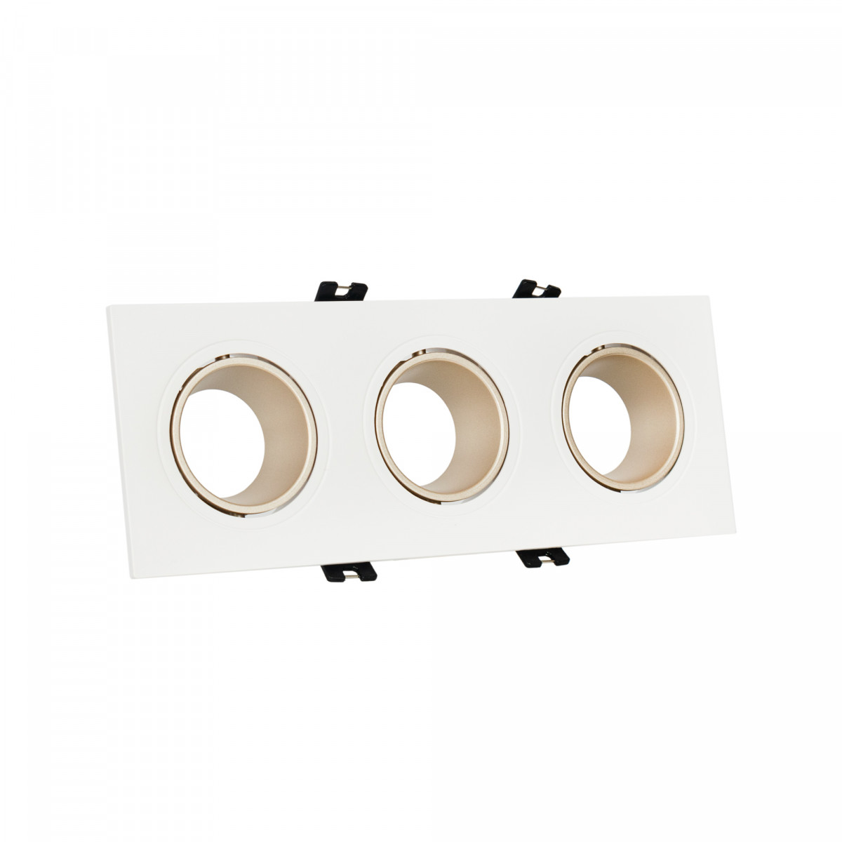 Aro downlight cuadrado basculante triple GU10 / MR16 - Bajo UGR - Corte 75 x 235mm