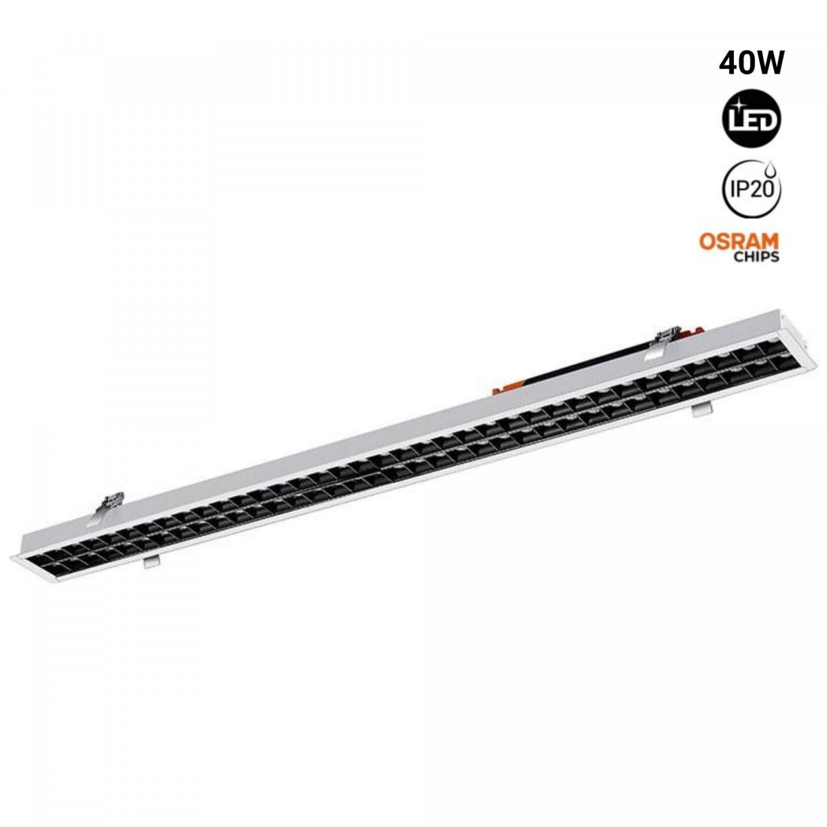 Foco LED Lineal Empotrable 40W UGR18 Chip Osram