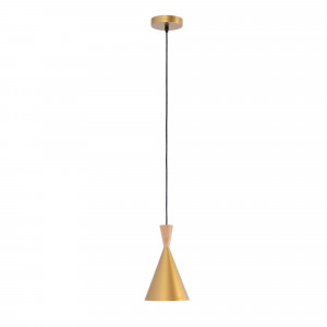 Lámpara colgante nórdica en metal y madera "Exan" / Inspiración "Beat Tall" de TOM DIXON