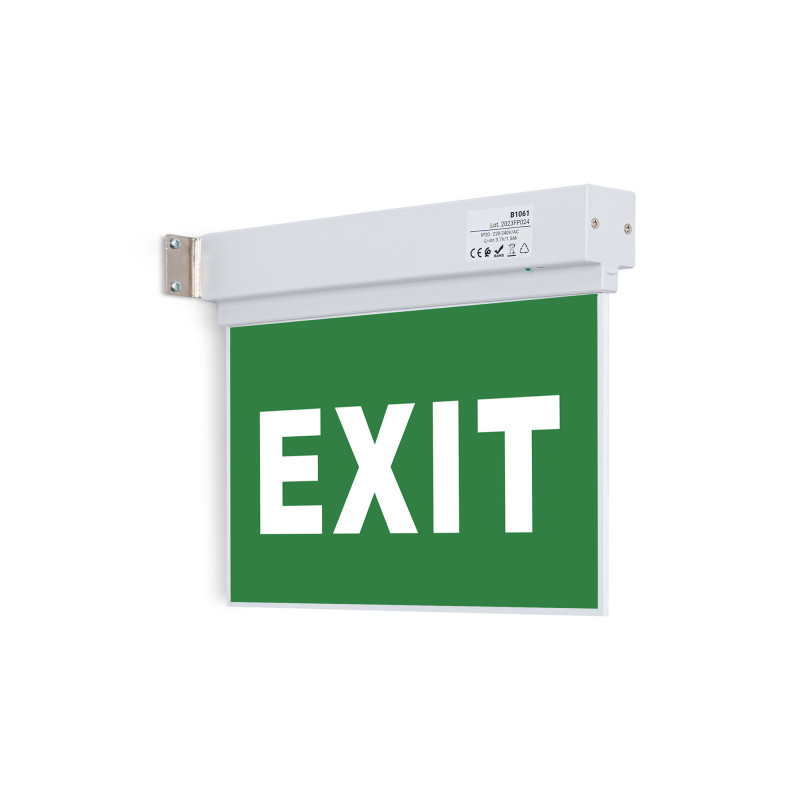 Luz de emergencia de superficie con cartel "Exit"