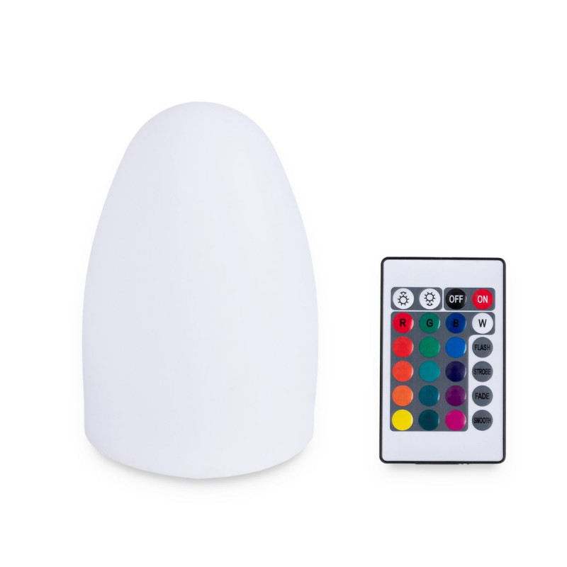 Lámpara de mesa exterior RGBW 1,5W - Recargable - Resina blanca - IP65