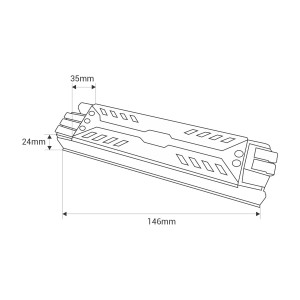 dimensiones Fuente de alimentación Slim 60W 24V