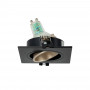 KIT Aro downlight cuadrado 93x93mm (negro/champagne) + Bombilla GU10 5,4W + Portalámparas