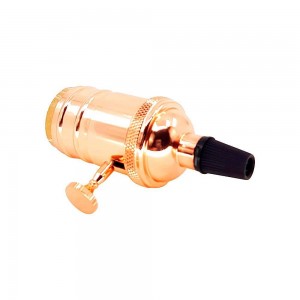 Casquillo E27 Vintage con interruptor Bronce Rosado / Cromado