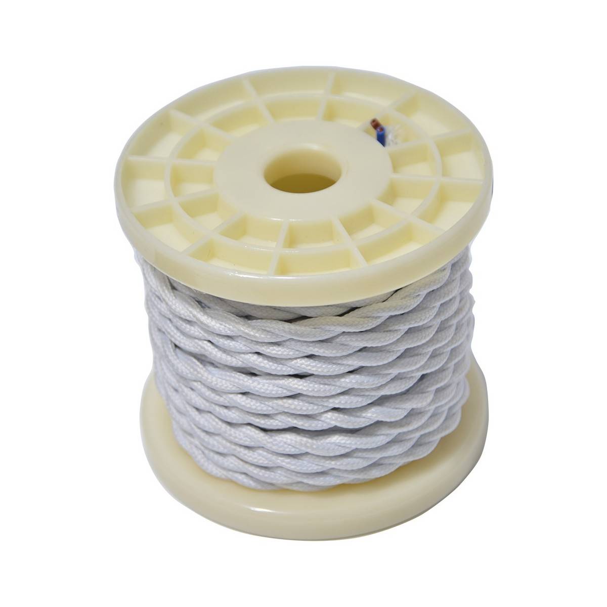 Cable eléctrico textil trenzado blanco 10mts