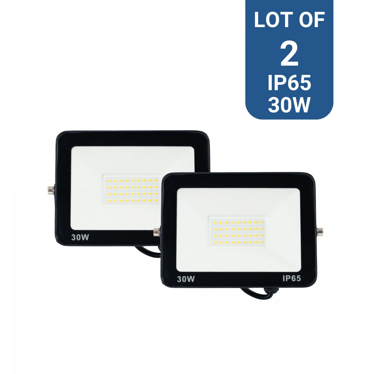 Pack de 2 proyectores LED exterior 30W - 95lm/W - IP65