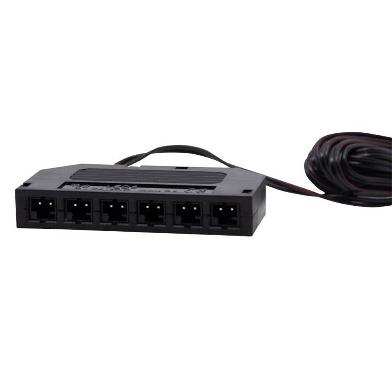 DISTRIBUIDOR MINI AMP CON 6 SALIDAS HEMBRA 6-24V-DC (MAX. 3A)