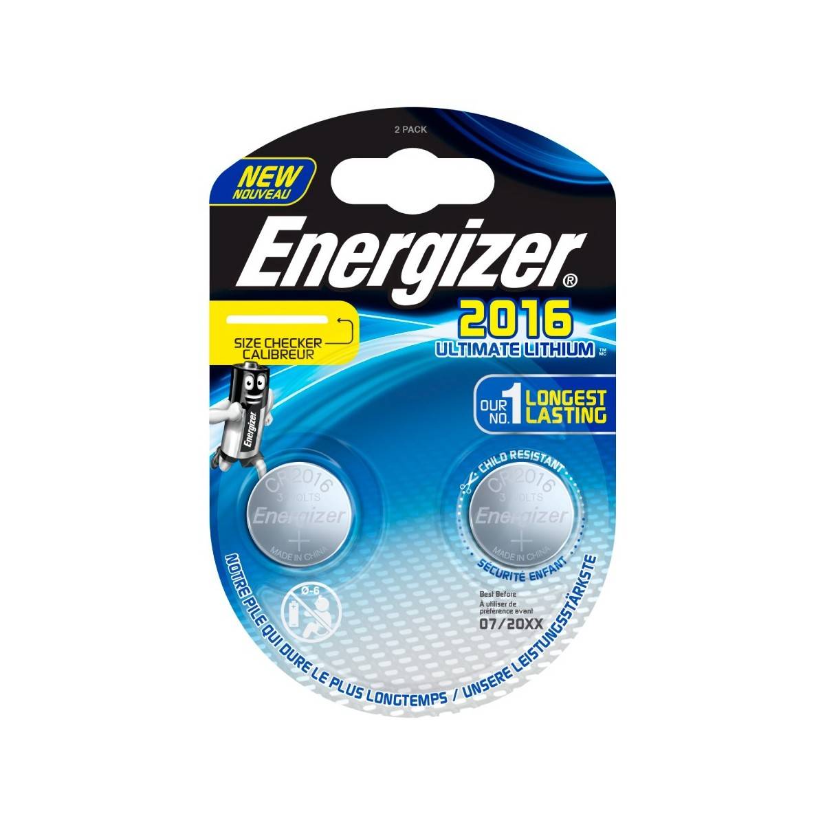 Pila Energizer CR2016 Lithium Performance, Blister de 1 Ud